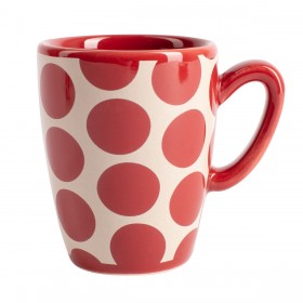Set da Caffè Benetton Rosso Gres Pois 4 Pezzi