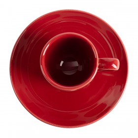 Set da Caffè Benetton Rosso Gres Pois 4 Pezzi