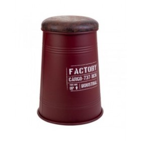 Sgabello Alexandra House Living Rosso Poliuretano Metallo Truciolare 47 x 27 x 33 cm