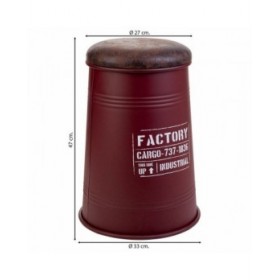 Sgabello Alexandra House Living Rosso Poliuretano Metallo Truciolare 47 x 27 x 33 cm