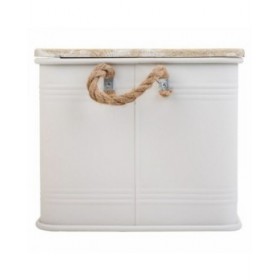 Baule Alexandra House Living Cargo Bianco Canapa Metallo Legno di abete 38 x 60 x 33 cm