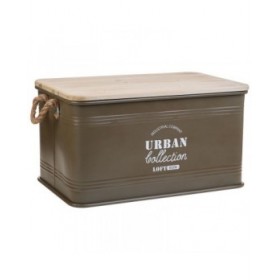 Baule Alexandra House Living Urban Verde Canapa Metallo Legno di abete 38 x 60 x 33 cm