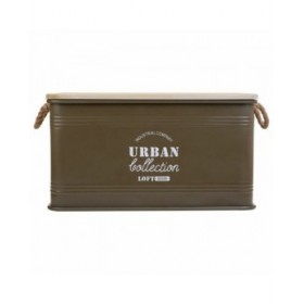 Baule Alexandra House Living Urban Verde Canapa Metallo Legno di abete 38 x 60 x 33 cm