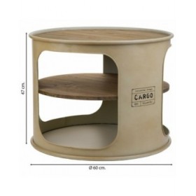 Tavolo aggiuntivo Alexandra House Living Grigio metallo e legno di abete 60 x 60 x 47 cm
