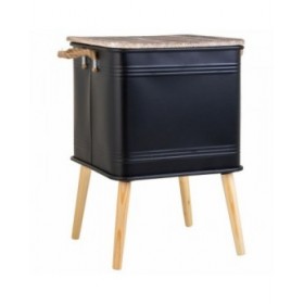 Comodino Alexandra House Living Nero 41 x 41 x 61 cm