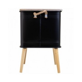 Comodino Alexandra House Living Nero 41 x 41 x 61 cm