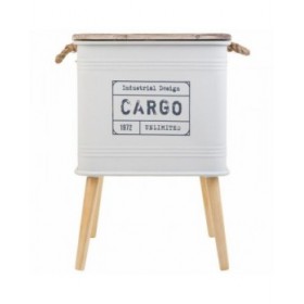 Comodino Alexandra House Living Bianco 41 x 41 x 61 cm
