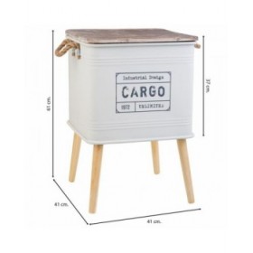 Comodino Alexandra House Living Bianco 41 x 41 x 61 cm