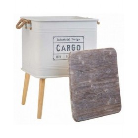 Comodino Alexandra House Living Bianco 41 x 41 x 61 cm
