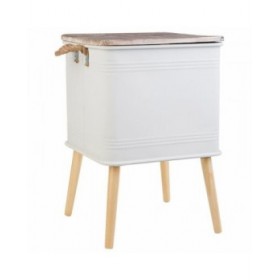 Comodino Alexandra House Living Bianco 41 x 41 x 61 cm