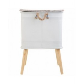 Comodino Alexandra House Living Bianco 41 x 41 x 61 cm