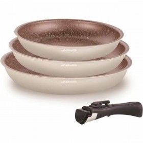Set di padelle Arthur Martin Crema Alluminio Ø 24 cm Ø 20 cm Ø 28 cm (3 Unità)