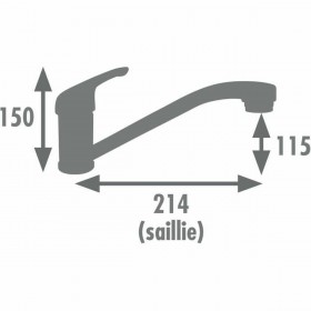 Kitchen Tap Rousseau SUN NF Grigio Argentato