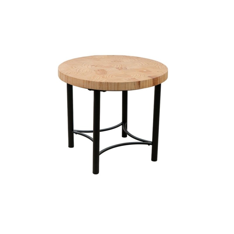 Tavolo aggiuntivo Romimex Nero Naturale Metallo Legno di pino 60 x 45 x 60 cm