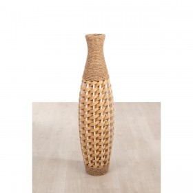Vaso da pavimento Alexandra House Living Marrone PVC Fibra naturale 28 x 100 x 28 cm