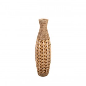 Vaso da pavimento Alexandra House Living Marrone PVC Fibra naturale 24 x 80 x 24 cm