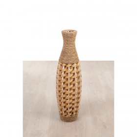 Vaso da pavimento Alexandra House Living Marrone PVC Fibra naturale 24 x 80 x 24 cm