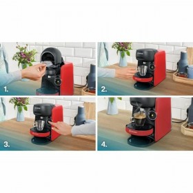 Caffettiera con Capsule BOSCH TAS163E T16 Finesse Nero Rosso rouge 1400 W 700 ml
