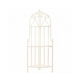 Scaffale ad Angolo Alexandra House Living Bianco Metallo Ferro Forjare 30 x 38 x 30 cm