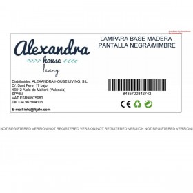 Lampada da tavolo Romimex Nero Beige Legno vimini 23 x 44 x 23 cm