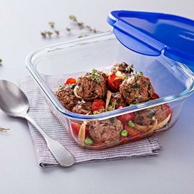 Contenitore per Conservare gli Alimenti Pyrex Azzurro Trasparente 800 ml (2 Unità)