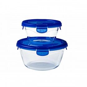 Contenitore per Conservare gli Alimenti Pyrex Azzurro Trasparente Rotonda 1,6 L (6 Pezzi)