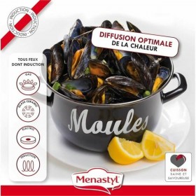 Pentola Menastyl Nero Acciaio smaltato e con rifinitura in vetro