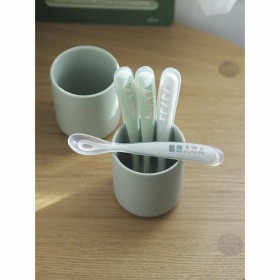 Posate Béaba Verde Grigio Silicone 4 Pezzi (4 Unità)