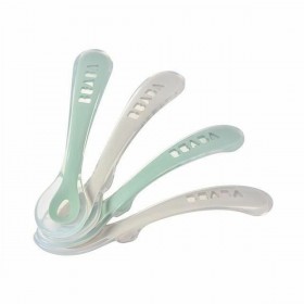 Posate Béaba Verde Grigio Silicone 4 Pezzi (4 Unità)