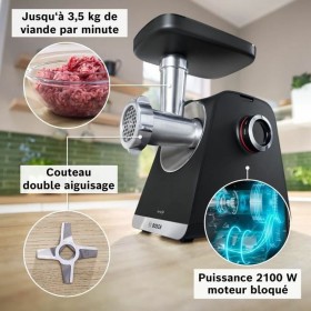 Tritatutto BOSCH Serie 6 MFWS660B Nero Metallo Acciaio inossidabile Plastica 500 W