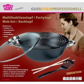 Padella Wok GSW Acciaio Acciaio forgiato Ø 32 cm 4 Pezzi