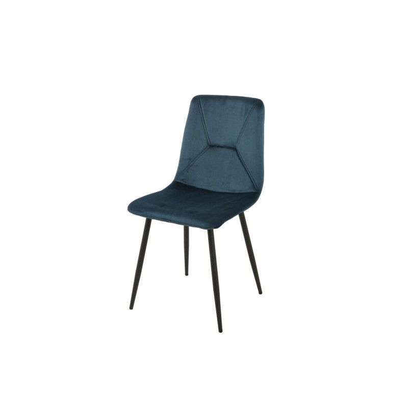 Sedia Romimex Azzurro Velluto Metallo 45 x 89 x 55 cm