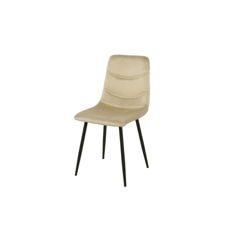 Sedia Romimex Beige Velluto Metallo 45 x 89 x 55 cm