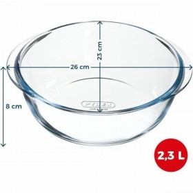 Pirofila da Forno Pyrex Trasparente Vetro Borosilicato Rotondo Ø 26 cm
