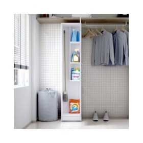 Armadio per Scope Alexandra House Living Bianco Legno MDP 35 x 170 x 32 cm 1 ușă Reversibile
