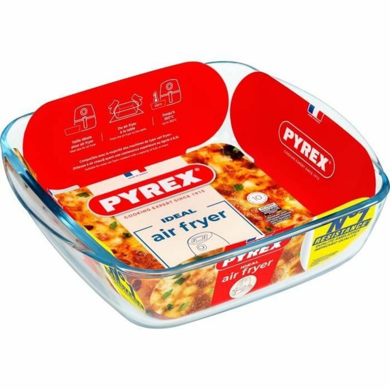 Pirofila da Forno Pyrex Trasparente Vetro Borosilicato Quadrato