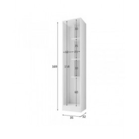 Armadio per Scope Alexandra House Living Bianco Legno MDP 35 x 170 x 32 cm 1 ușă Reversibile