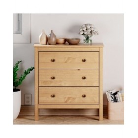 Cassettiera Alexandra House Living Rovere 76 x 81 x 39 cm 3 cassetti