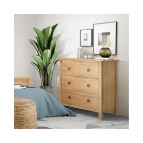 Cassettiera Alexandra House Living Rovere 76 x 81 x 39 cm 3 cassetti