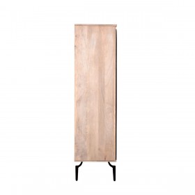 Armadio Romimex Nero Naturale Legno di mango 45 x 170 x 90 cm