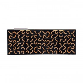 Credenza Romimex Nero Naturale Legno di mango 40 x 77 x 150 cm