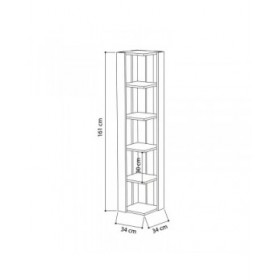 Scaffale ad Angolo Alexandra House Living Bianco Legno MDP 33 x 161 x 33 cm 5 Mensole