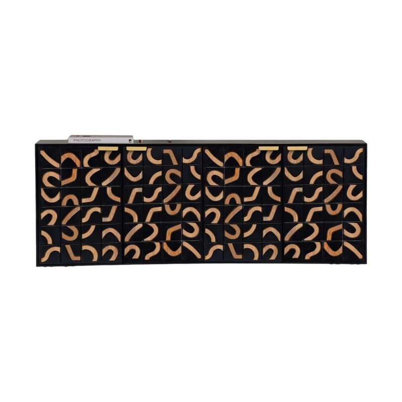 Credenza Romimex Nero Naturale Legno di mango 40 x 77 x 150 cm