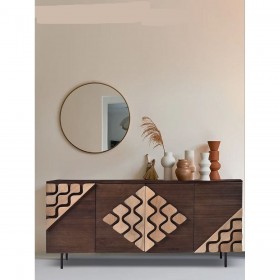 Credenza Romimex Marrone Dorato Legno di mango 40 x 80 x 150 cm