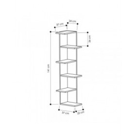 Scaffale ad Angolo Alexandra House Living Bianco Legno MDP 37 x 141 x 24 cm 4 Mensole