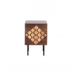 Comodino Romimex Marrone Dorato Legno di mango 30 x 60 x 40 cm