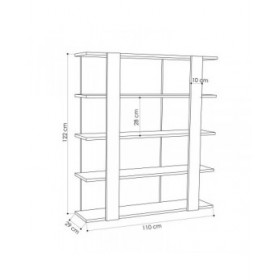 Libreria Alexandra House Living Rovere Legno MDP 110 x 122 x 29 cm 4 Mensole