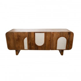 Credenza Romimex Bianco Naturale Legno di mango 40 x 55 x 140 cm