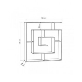 Scaffale Alexandra House Living Bianco Legno MDP 125 x 129 x 22 cm Labirinto