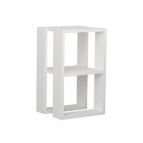 Tavolino da Caffè Alexandra House Living Bianco Legno MDP 60 x 32 x 60 cm 1 Mensole